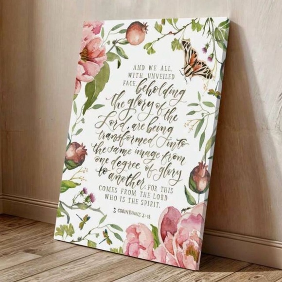 Glory of the Lord Floral Wrapped Canvas Art, 12x18 - Picture 1 of 4